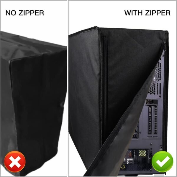 PC CPU Desktop Host Dust Cover Protector. Waterproof Desktop Mid-Tower Computer Host Dustproof Cover Full Case with Zipper. Anti-Static CPU Tower PC Dust Covers (10.6W x 20.5H x 24.6D)：圖片 5