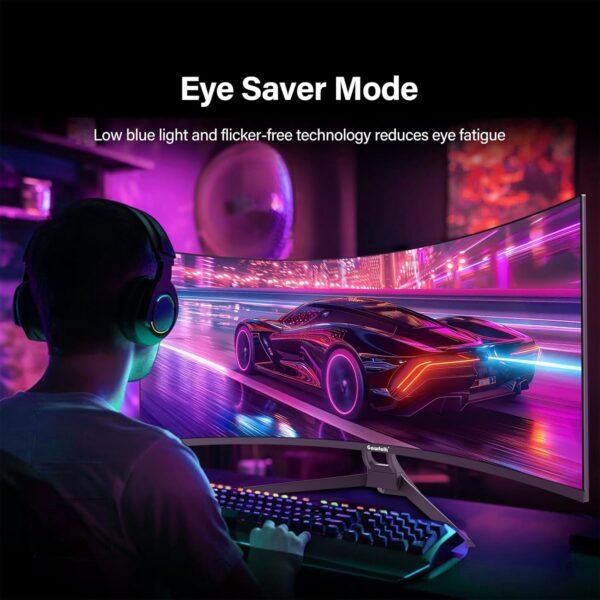 34 Inch Ultrawide Curved Gaming Monitor. 1500R PC Screen 165hz UWQHD 3440x1440. Curved Computer Screen with FreeSync.Support Wallmount 75x75mm：圖片 7