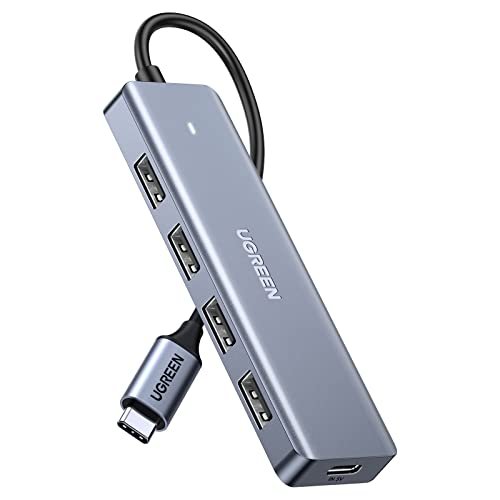 UGREEN USB集線器。 4埠A型超薄USB 3.0滑鼠擴展器。 鍵盤。 閃存驅動器。 U盤。 打印機與筆記型電腦相容。 臺式電腦Xbox。 PS5。 汽車系統。 及更多(15cm)