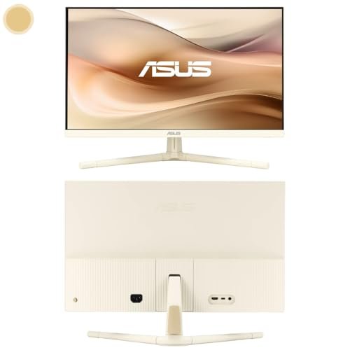 華碩VU249CFE(燕麥牛奶)護眼遊戲顯示器–4 FHD。 IPS。 100赫茲。 IPS。 自我調整同步。 15W PD USB Type-C埠。顯示小部件中心。 有四種顏色可供選擇。 EyeCare Plus科技