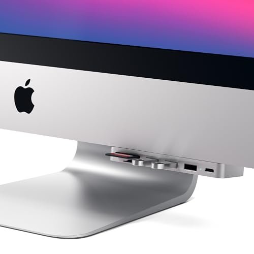 賽馳鋁Type-C夾式集線器Pro,帶USB-C數據埠。USB-A 3.0數據。 Micro/SD讀卡器-相容2020/2019/2017 iMac和iMac Pro。 不適合2021年款iMac(銀色):圖片 5