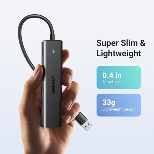 UGREEN USB集線器。 4埠A型超薄USB 3.0滑鼠擴展器。 鍵盤。 閃存驅動器。 U盤。 打印機與筆記型電腦相容。 臺式電腦Xbox。 PS5。 汽車系統。 及更多(15cm):圖片 6
