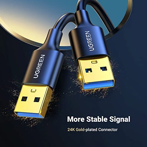 UGREEN USB到USB電纜。 A型公對公資料傳輸線,與硬碟相容。 筆記型電腦。 DVD播放機。 電視。Hub。 監視器。 相機。 機上盒及更多1M:圖片 6