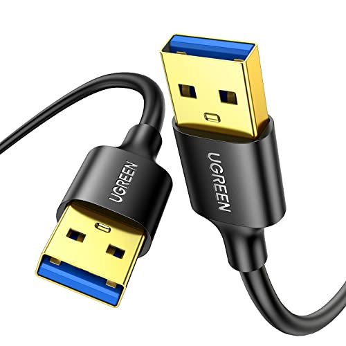 UGREEN USB到USB電纜。 A型公對公資料傳輸線,與硬碟相容。 筆記型電腦。 DVD播放機。 電視。Hub。 監視器。 相機。 機上盒及更多1M