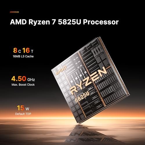 BOSGAME P4迷你PC Ryzen 7 5700U(高達4.5GHz.8C/16T)迷你電腦DDR4 16GB RAM 512GB M.2 PCIe NVMe SSD。 迷你PC Windows 11 Pro |雙2.5G RJ45局域網|HDMI&DP&USB-C |4K 60Hz |WiFi 6E:圖片 5