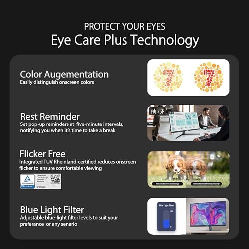 華碩VU249CFE(燕麥牛奶)護眼遊戲顯示器–4 FHD。 IPS。 100赫茲。 IPS。 自我調整同步。 15W PD USB Type-C埠。顯示小部件中心。 有四種顏色可供選擇。 EyeCare Plus科技:圖片 5
