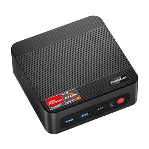 BOSGAME P4迷你PC Ryzen 7 5700U(高達4.5GHz.8C/16T)迷你電腦DDR4 16GB RAM 512GB M.2 PCIe NVMe SSD。 迷你PC Windows 11 Pro |雙2.5G RJ45局域網|HDMI&DP&USB-C |4K 60Hz |WiFi 6E
