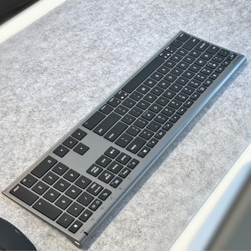 適用於Mac的Macally無線藍牙鍵盤-相容蘋果鍵盤或MacBook Pro/Air。 iMac-多設備。 最多3臺設備,配備110個按鍵。 20個快捷方式。 數位鍵盤。 可充電:圖片 7
